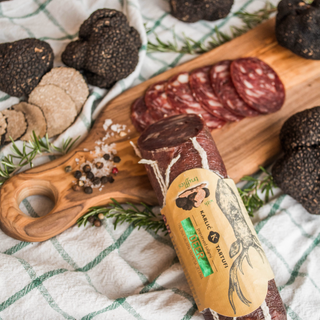 Trüffelsalami Hirsch | Hirschsalami mit schwarzem Sommertrüffel ca. 350g - Karlic Tartufi