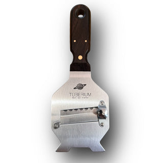 Trüffel - Hobel aus Inox-Edelstahl und edlem Ovankol-Holzgriff