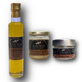Trüffel Geschenkbox „White Royal“ – Weißer Trüffel Genuss mit Öl, Pesto & Salz (Set)