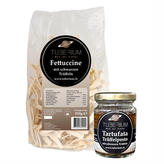 TUBERIUM Trüffel Pasta Set – Fettuccine (250g) & Tartufata (80g) mit schwarzem Trüffel