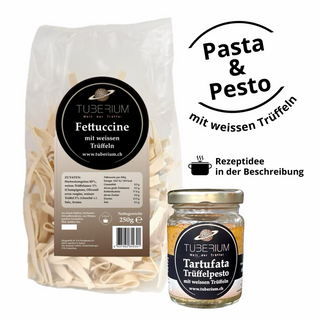 TUBERIUM Trüffel Pasta Set – Fettuccine (250g) & Tartufata (80g) mit weißem Trüffel