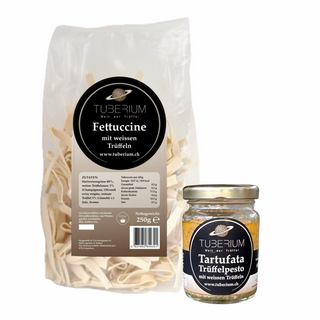 TUBERIUM Trüffel Pasta Set – Fettuccine (250g) & Tartufata (80g) mit weißem Trüffel