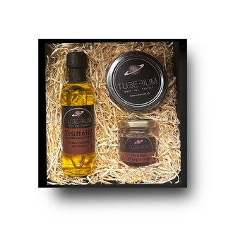 Tuberium Trüffel Geschenkset – Trio Gourmet Set mit Trüffelöl, Trüffelsalz & Trüffelcarpaccio