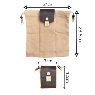 Tuberium Faltbare Trüffeltasche | Atmungsaktiver Canvas & Echtes Sattelleder