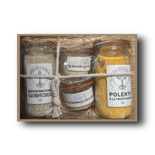 Trüffel Geschenkset – Schweizer Trüffel-Salz, Risotto, Polenta & Honig | Gourmet Geschenkbox