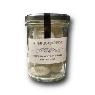 Tartufo Bianco Crunchy – Schweizer Trüffelpralinen mit weißer Schokolade & Alba-Trüffel (100 g)