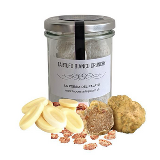 Tartufo Bianco Crunchy – Schweizer Trüffelpralinen mit weißer Schokolade & Alba-Trüffel (100 g)