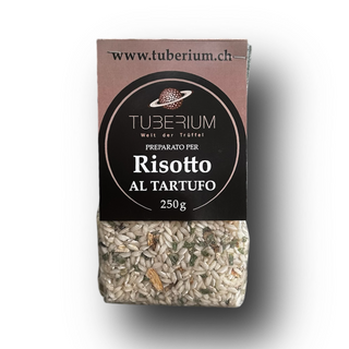 Glutenfreies Risotto mit Sommertrüffel (Tuber aestivum) und Steinpilzen. Einfach zubereitet, hochwertiger Carnaroli-Reis. 250 g.