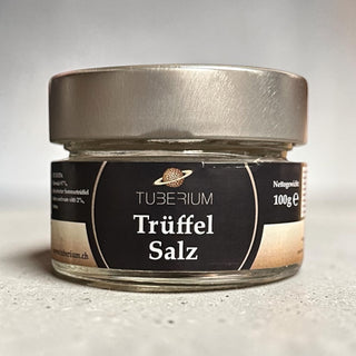 Trüffel-Salz 100g im Glas mit schwarzen Trüffeln - von Tuberium